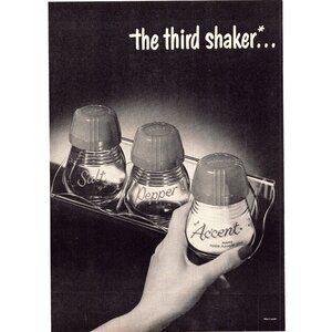 1952 Accent Food Seasoning Shaker Vintage Print Ad Cooking Spices 50s Wall Art
